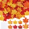 400 Piece Fall Leaves Set 7 Colors Artificial Autumn Maple Leaf Decor with 100 Glue Dots Ideal for Wreath and Bouquet Making, Weddings, Halloween, and Thanksgiving Decoration